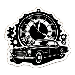 clock car SVG PNG design with clean design elements