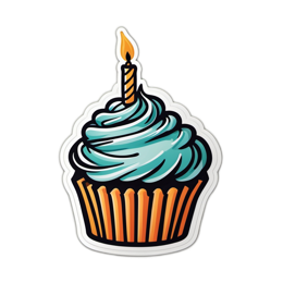 birthday cupcake SVG PNG design with clean design elements