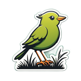bird green grass SVG PNG design with clean design elements