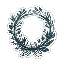flower wreath nature SVG PNG design with clean design elements, green floral elements