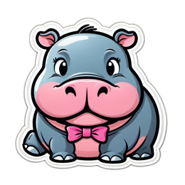 cute cartoon hippopotamus SVG PNG design with clean design elements