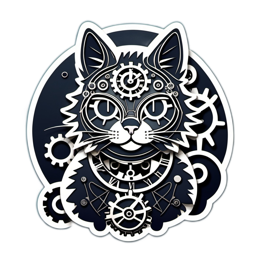 cat mechanical SVG PNG design with clean design elements