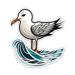 nature wave seagull SVG PNG design with clean design elements