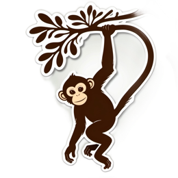 monkey jungle SVG PNG design with clean design elements