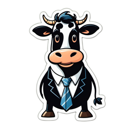 fashion cartoon cow SVG PNG design with clean design elements