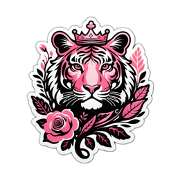 tiger rose SVG PNG design with clean design elements