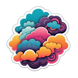 colorful clouds SVG PNG design with clean design elements