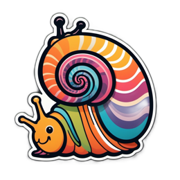 fantasy colorful snail SVG PNG design with clean design elements