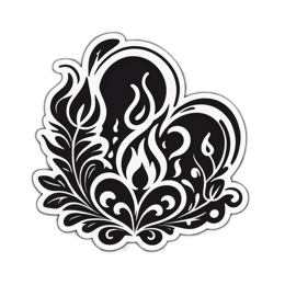 doodle floral SVG PNG design with black and white floral elements
