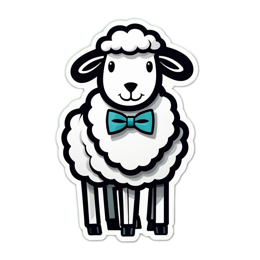 cartoon sheep SVG PNG design with clean design elements