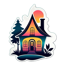 fantasy house sunset SVG PNG design