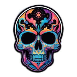 skull vibrant patterns SVG PNG design with clean design elements
