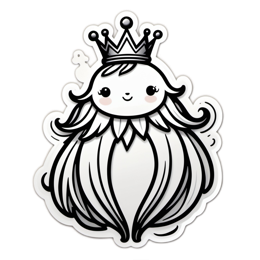 sticker character princess SVG PNG design with clean design elements