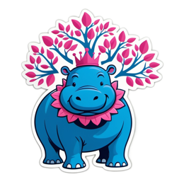happy hippo tree SVG PNG design
