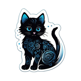 fantasy black cat artistry SVG PNG design