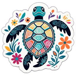 turtleflowers floral SVG PNG design with clean design elements, floral elements