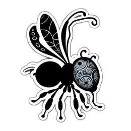 black white insect SVG PNG design with clean design elements