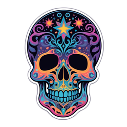 skull colorful pattern SVG PNG design with clean design elements