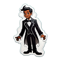 tuxedo character sticker SVG PNG design with clean design elements
