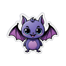 purple bat sticker SVG PNG design