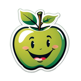 happy apple sticker SVG PNG design