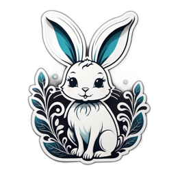 rabbit stickers SVG PNG design with clean design elements