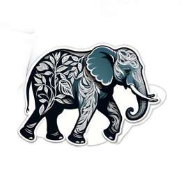 artistic elephant sticker SVG PNG design