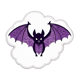 bat purple SVG PNG design with clean design elements