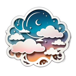 clouds night sky SVG PNG design