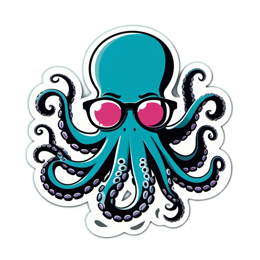 octopus glasses SVG PNG design with clean design elements