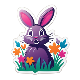 bunny flowers SVG PNG design with pink and green floral elements