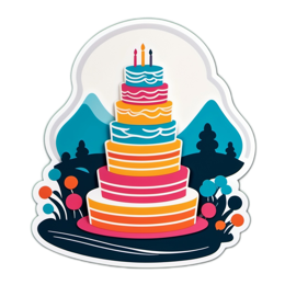 cake colorful landscape SVG PNG design