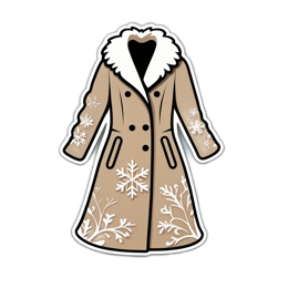 winter coat floral SVG PNG design with white floral elements