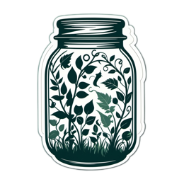 decoration jar plants SVG PNG design with red and green floral elements