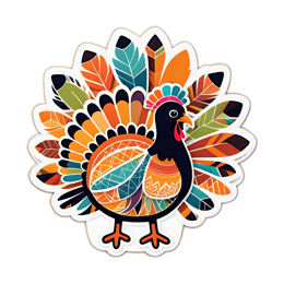 thanksgiving turkey sticker SVG PNG design with clean design elements