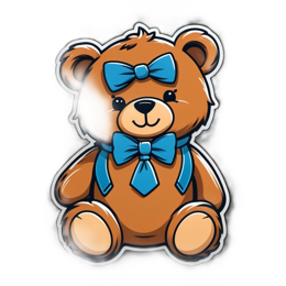 teddy bear bowtie SVG PNG design with clean design elements