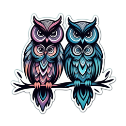 owls colorful SVG PNG design
