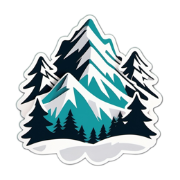 mountains trees SVG PNG design with clean design elements