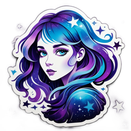 beautiful galaxy girl SVG PNG design