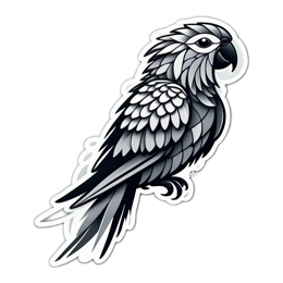 stylized parrot SVG PNG design with clean design elements