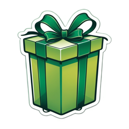 gift green ribbon SVG PNG design with clean design elements