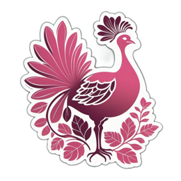 peacock flower SVG PNG design with clean design elements, pink and purple floral elements