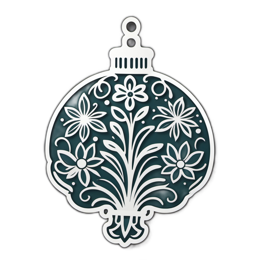 flower pattern ornament SVG PNG design with clean design elements, white and green floral elements