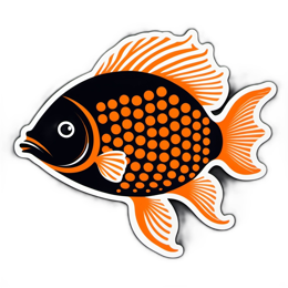 fish orange bubbles SVG PNG design with clean design elements