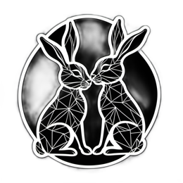 artistic hare SVG PNG design with clean design elements