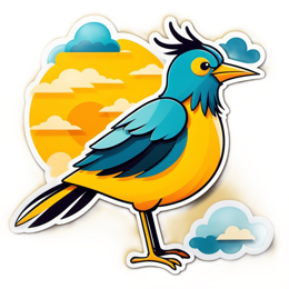 artful bird sunset SVG PNG design with clean design elements