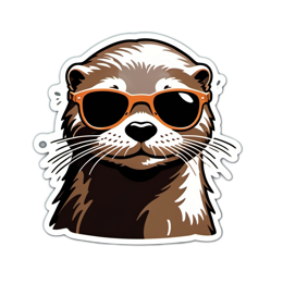 otter sunglasses SVG PNG design with clean design elements