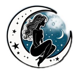 moon star woman SVG PNG design