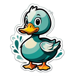 home duck sticker SVG PNG design with clean design elements
