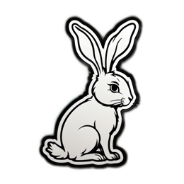 rabbit sketch SVG PNG design with clean design elements